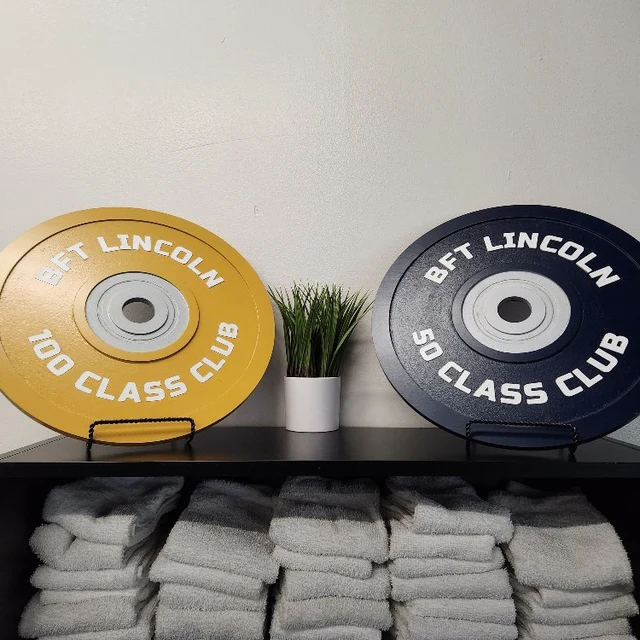 Finished custom bumper plate sign